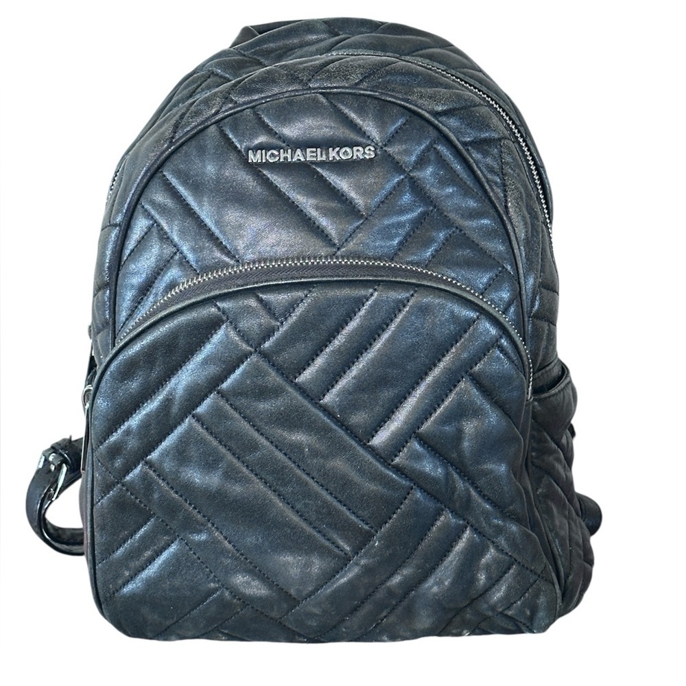 Michael Kors Abbey Medium Quilted Leather Backpack.